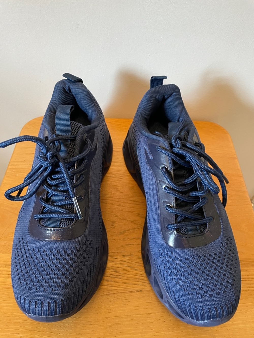 Athletic Knit Trainer Sneakers - Navy